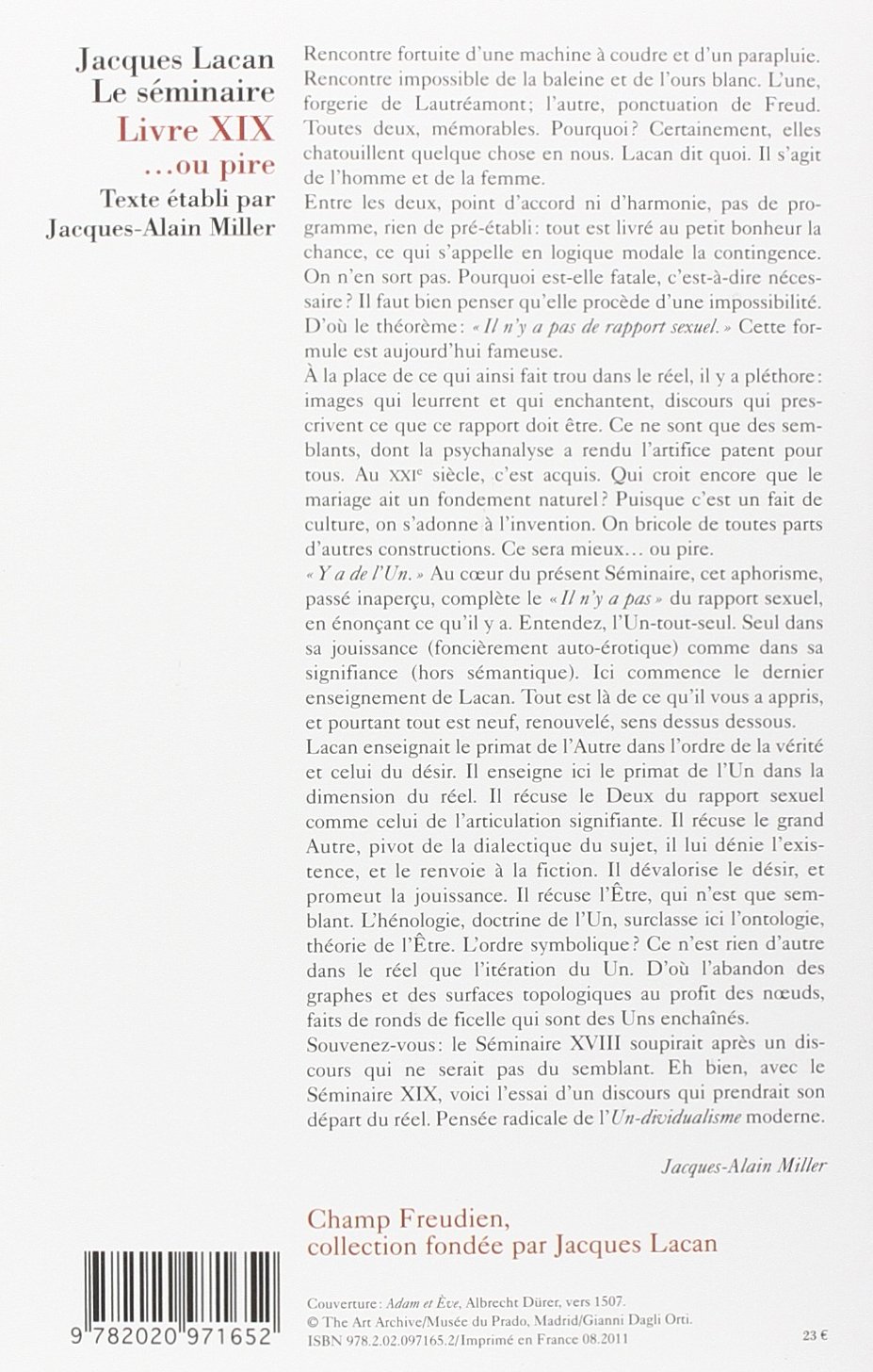 Amazon Fr Le Seminaire Livre Xix Ou Pire 19 Lacan Jacques Livres