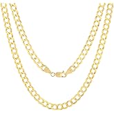 Nuragold 10k Real Yellow Gold Solid Cuban Curb Link 6mm Chain Necklace (16"-30") Italian Jewelry for Men