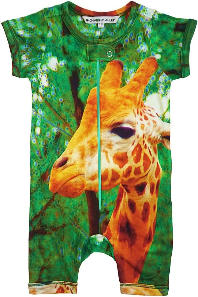 Inchworm Alley Giraffe - Unisex Baby Onesie Romper Playsuit, 100% Organic Cotton