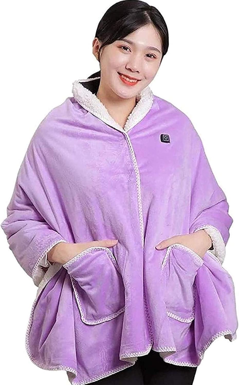 Luxury Electric Heated Throw & Over Blanket ， USB Heated Blanket Portable Cordless Wrap Shawl for Women, Electric Heating Warm Shawl for Student Dormitory Office Home Pink Car Office Home Travel - Mac