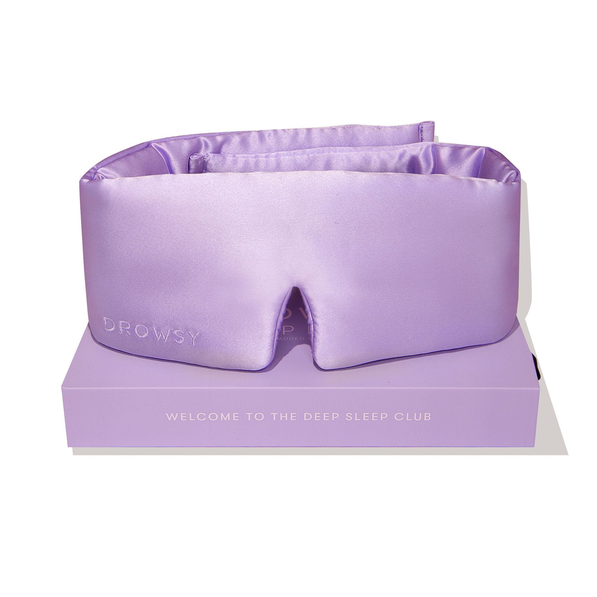 Photo 1 of DROWSY Silk Sleep Mask. Face-Hugging, Padded Silk Cocoon for Luxury Sleep in Total Darkness. (Lavender Haze)