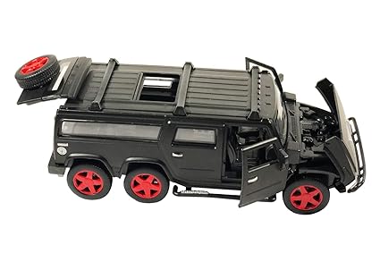 US1984 Die-Cast Metal 7.5 inch Car Pull Back with 5 Openable Doors, 6 Wheel Drive & Light and Music with Operable Sunroof Great Gift for Boys and Girls Above 4 Years Old ( Multi Color )