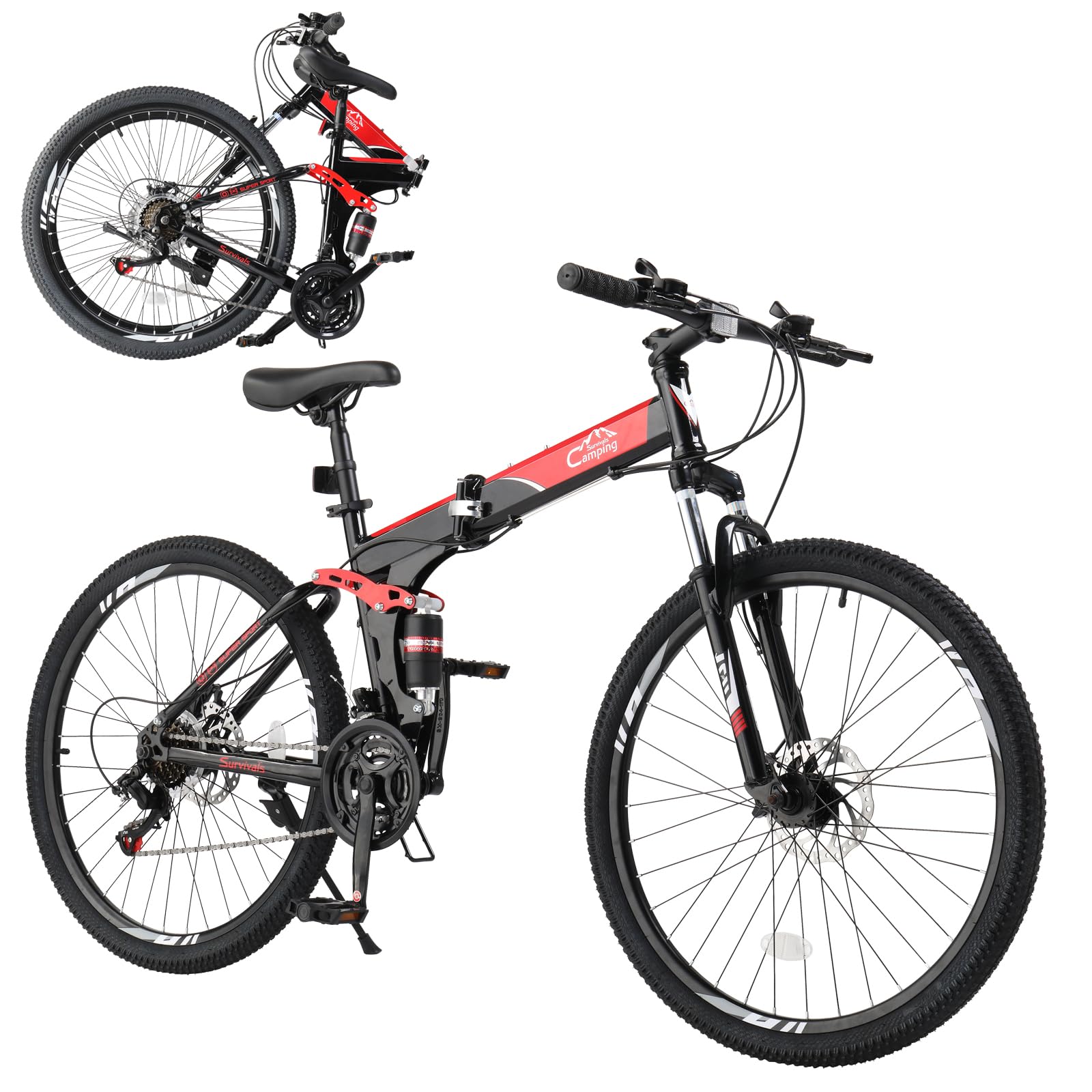 CamPingSurvivals 24/26/27.5 Inch Folding Bikes for