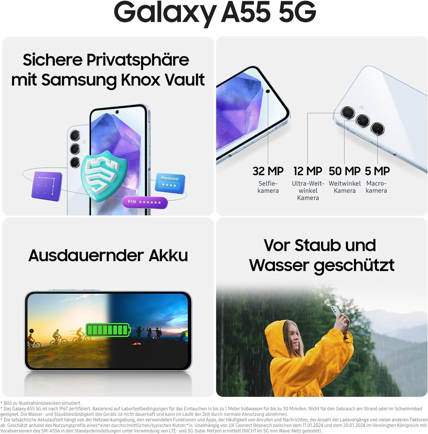 Original SIM-Kartenhalter Für Galaxy A55 5G - Ersatzteil In Awesome Iceblue