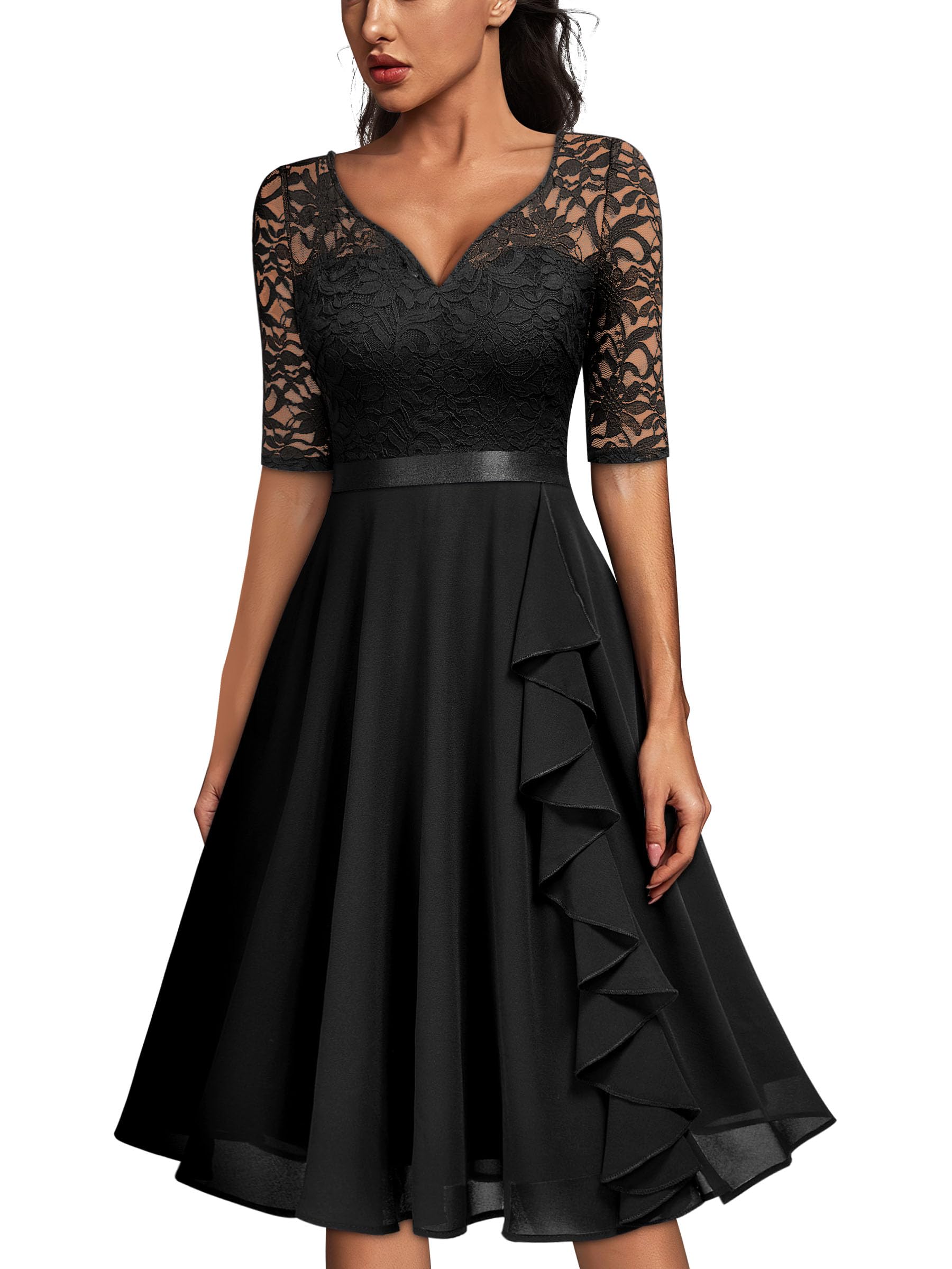Midi Dress Lace Swing Dress Gatsby Boleros MISSMAY Women's V-Neck Floral Lace Dress Half Sleeve Elegant Bridesmaid Party Dress Great Gatsby Bolero Midi Dress Lace Swing Dress Gatsby Boleros MISSMAY Women's V-Neck Floral Lace Dress Half Sleeve Elegant Bridesmaid Party Dress Great Gatsby Bolero