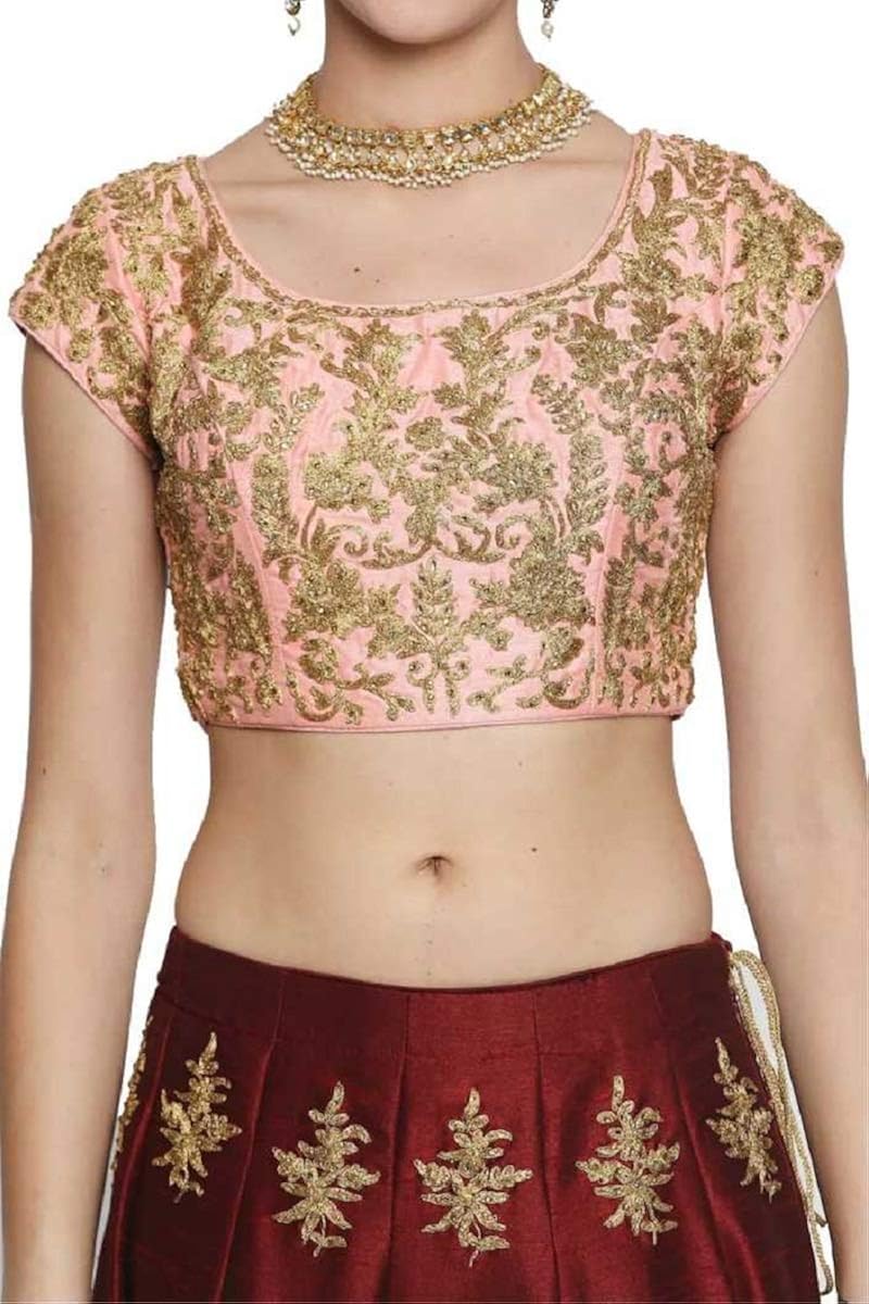 jinnar women's taffeta satin semi-stitched lehenga choli (keshi-red_free size)