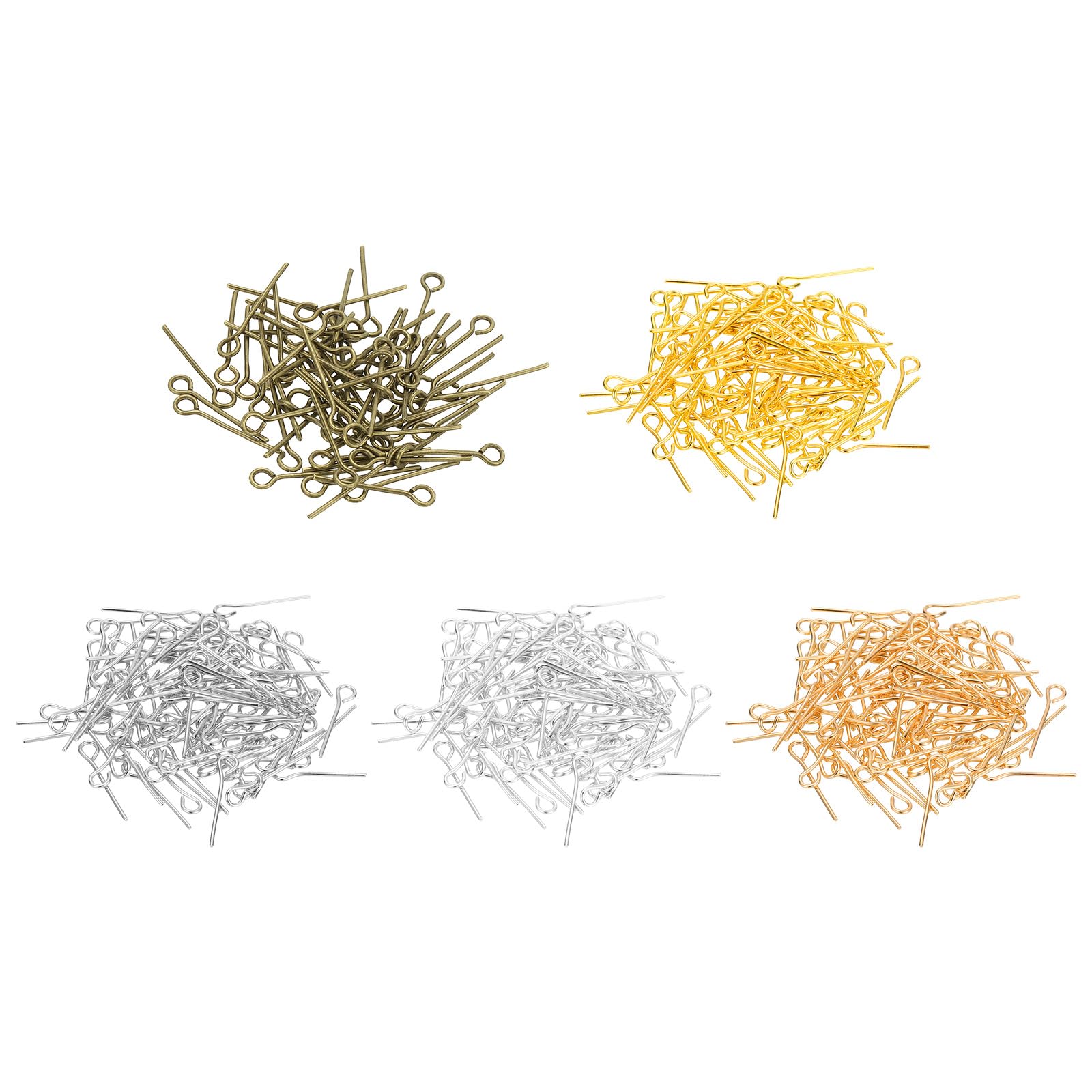 PATIKIL 50mm Open Eye Pins, 500Pcs 23 Gauge Metal Head Pins Needles Eye Pins for Jewelry Making Findings Earring Necklace Bracelet DIY Crafts, Multicolored