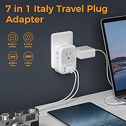 Italy Travel Plug Adapter 2 Pack, TESSAN Italy