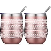 Geiserailie 2 Pcs 12 oz Funny Message Coffee Mug Birthday White Elephant Gifts Stainless Steel Insulated Tumblers Wine Cup Gag Gift for for Employee Appreciation Coworkers Friends Father (Rose Gold)