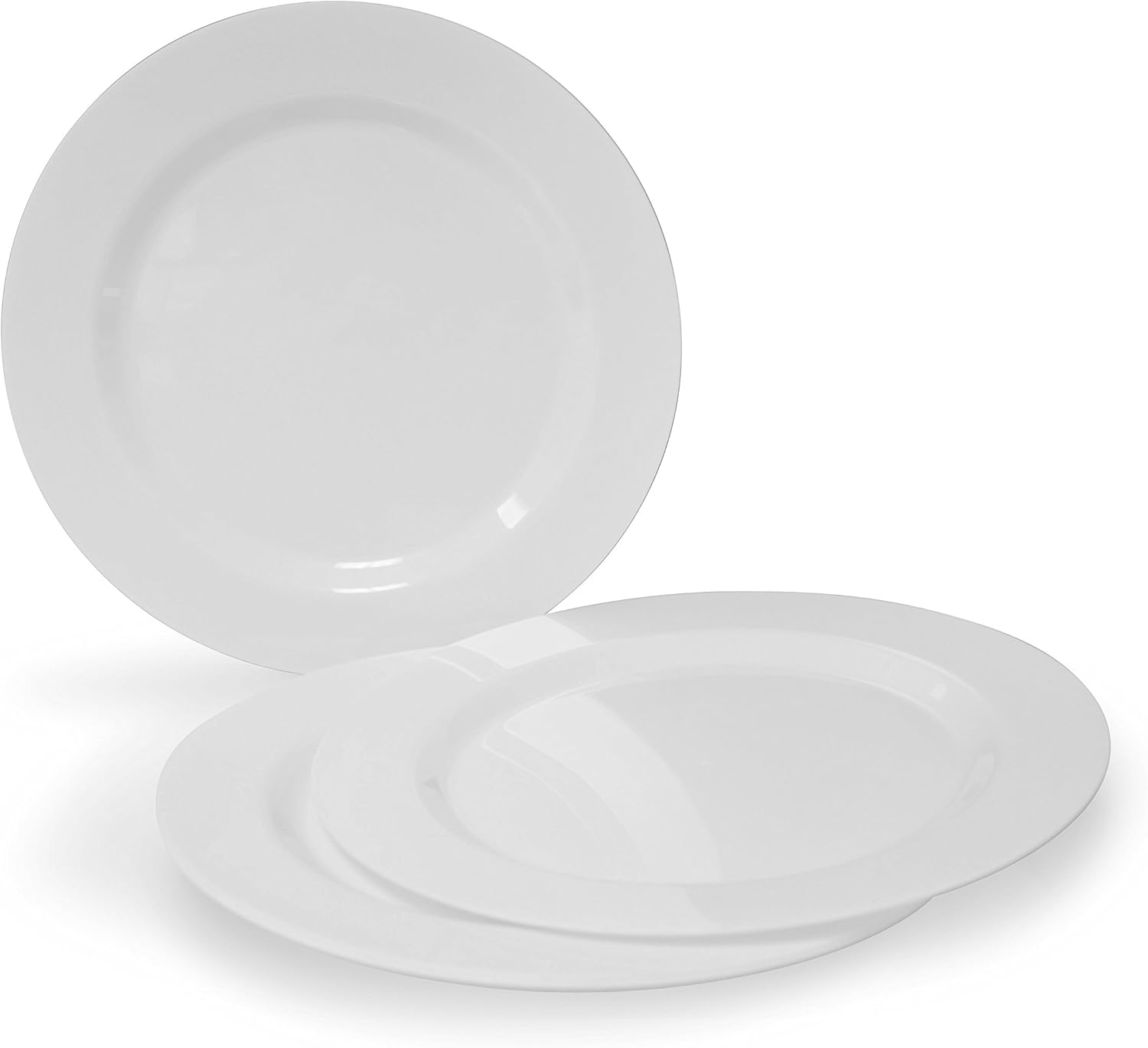 " OCCASIONS" 50 Plates Pack (25 Guests)-Heavyweight Wedding Party Disposable Plastic Plate Set -25 x 10.5'' Dinner + 25 x 7.5'' Salad/Dessert plates (Plain White): Kitchen & Dining
