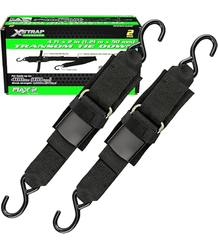 Heavy Duty Boat Trailer Tie Down Straps – 4 Pack, 1” X 16 Ft, 1764 Lbs Strength, Blue