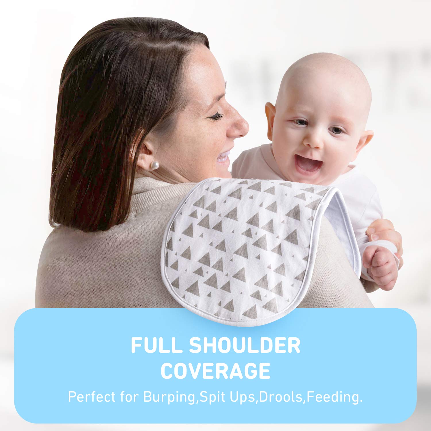 Burp Cloths for Baby Boys and Girls - 5 Pack 100% Combed Cotton Baby Burp Set, Extra Absorbent & Soft Burping Cloth, Burp Clothes, Newborn Towel, Excellent Baby Shower/Registry Gift: Kitchen & Dining