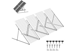 RVPOZWER 4-Pack 45" Heavy-Duty Solar Panel Mount, Adjustable 0-90° Tilt Angle Anodized Aluminum Frame, Compatible with 100-400W Solar Panels for RV Roof, Boat, Camper & Off-Grid Use