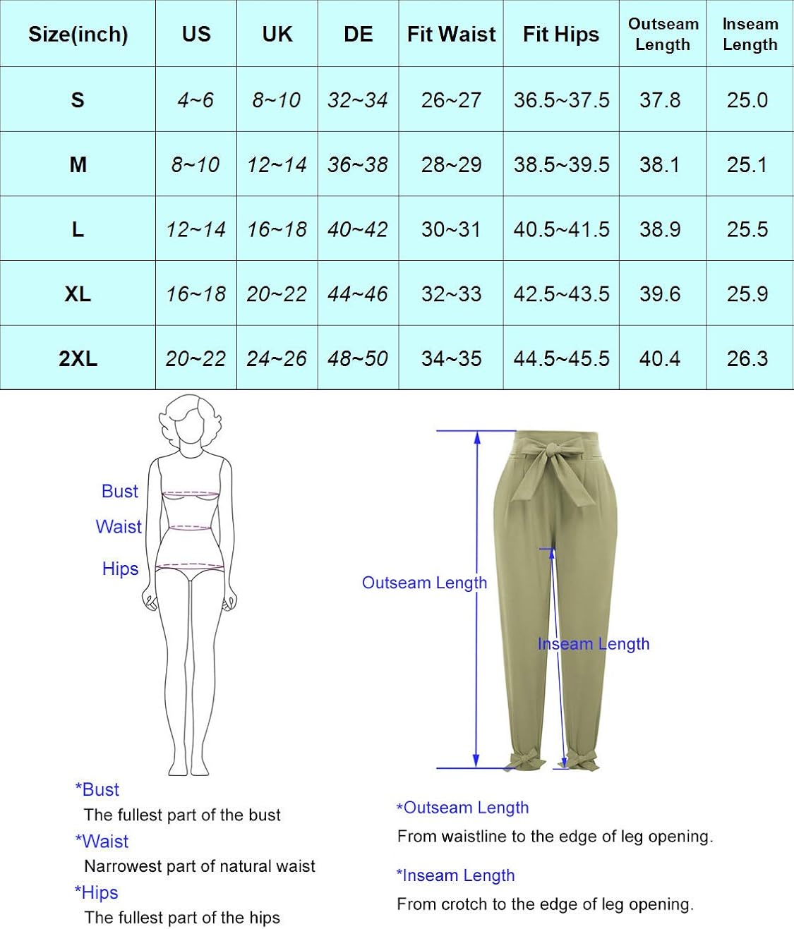 GRACE KARIN Womens Casual High Waist Pencil Pants with Bow-Knot Pockets for Work at  Women’s Clothing store