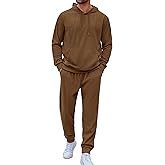 COOFANDY Men's Tracksuit 2 Piece Set Hoodie Sweatsuits Athletic Jogging Suits Casual Sports Outfits X-Large Brown