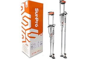 SurPro Double-Sided Drywall Stilts, Aluminum Base, 38” - 52” Height, QuadLock Contractor-Grade Stilts with Patented Flexion Foot System (S2X-A-3852) for Drywallers, Painters, Stilts Drywall