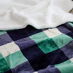 SOCHOW Buffalo Plaid Sherpa Fleece Throw