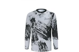 ZesiikLvie Mountain Bike Jersey Mens Long Sleeve Motocross Jersey Cycling Jersey Breathable Quick Dry Downhill BMX Off-Road