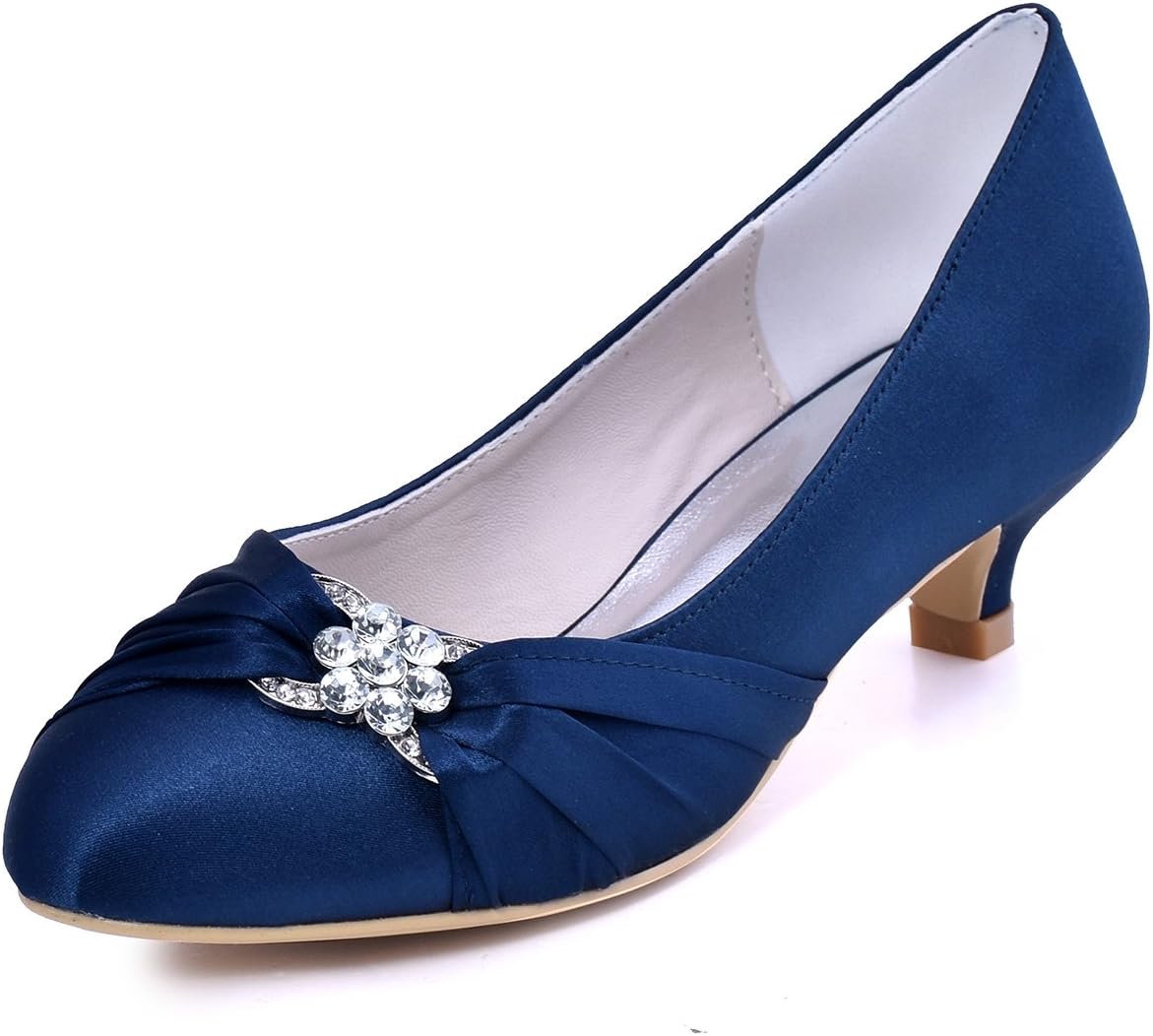 Elegantpark EP2006L Trouwschoenen bruid Lage hak Satijn Trouwschoenen
