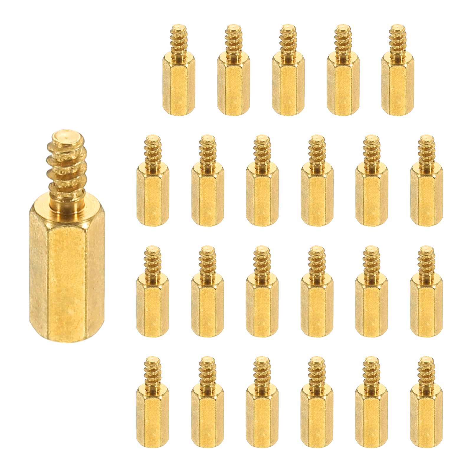 PATIKIL 24pcs M3 Male to Female Self-Tapping Hex Standoffs Spacers Pillars, M3 10+6mm Brass Motherboard Standoffs Copper