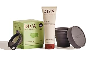 DIVA Disc, DIVA Wash & DIVA Shaker Combo Pack - Comfortable, Reusable Menstrual Disc with Leakproof Shield - Cleanser for Per