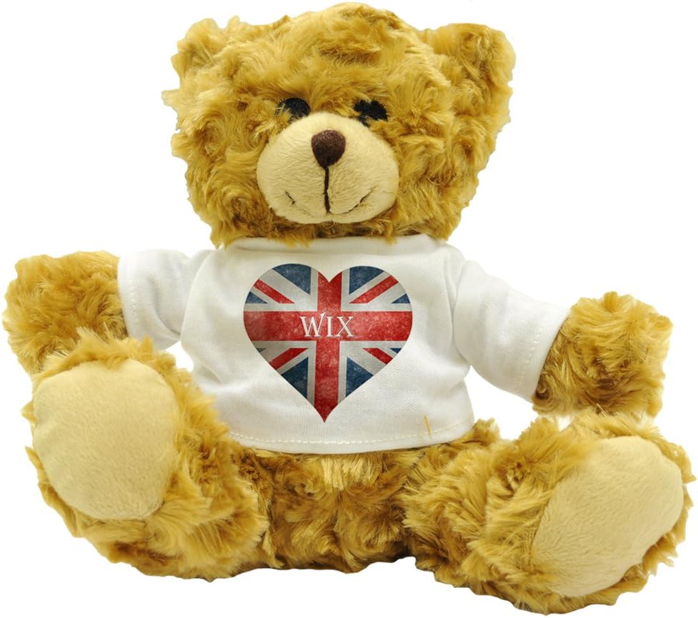 Love Wix Union Flag / Union Jack Heart Design Plush Teddy Bear Gift (Approx. 22cm High)