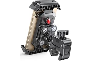 Viccux Bike Phone Holder [Upgrade Vibration Dampened], Super Stable Motorcycle Phone Mount, 360° Rotation & Quick Lock Phone Holder for Bike Compatible with iPhone 16/15/14, Galaxy, 4.7-6.8” Phones