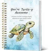 SJDFCSA Inspirational Sea Turtle Notebook Journal, Sea Turtle Gifts Journal for Women, Inspirational Gifts for Women, Positive Affirmations Gift, Coastal Beach Spiral Notebook 5.5x8.3 Inch