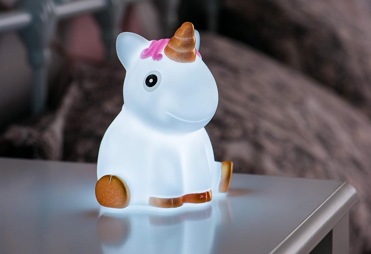 FiNeWaY Unicorn White LED Night Light, Night Light for Kids Bedroom Night Lights for Babies Bedside Table Desk Lamp - Image 3