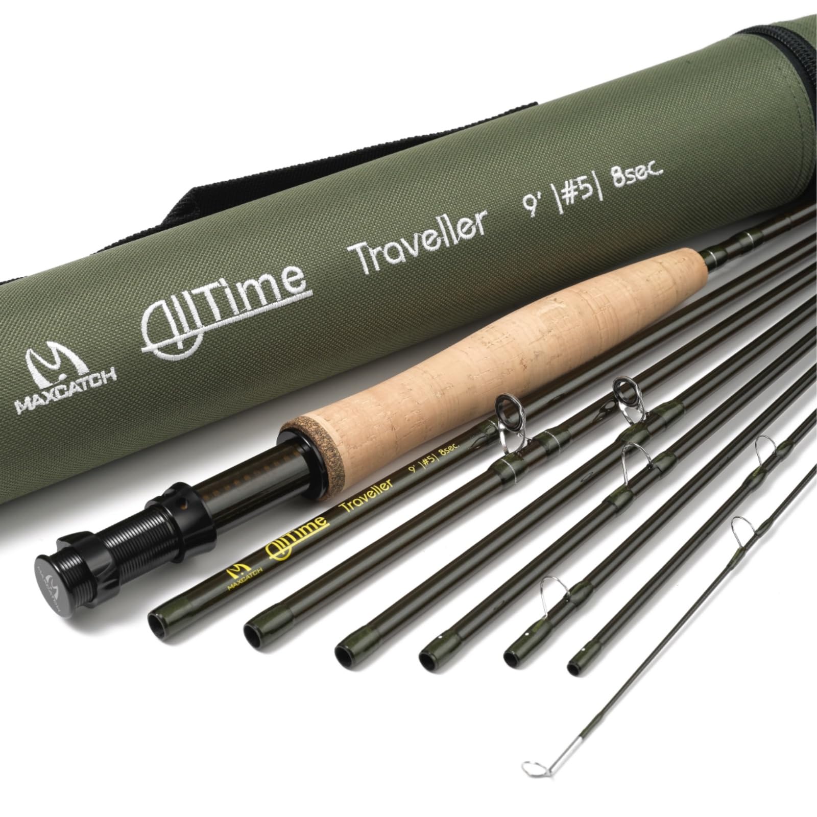 Photo 1 of M MAXIMUMCATCH Maxcatch Alltime Travel Fishing Rod-Ultra Compact for Backpacking 8-Piece 9ft with Rod Tube (Size: 5/6/8wt) (Alltime Rod, 9' 8wt 8pcs)