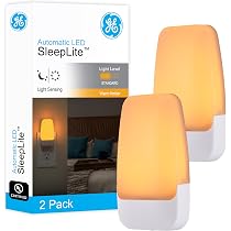 GE LED Night Light, Plug-in, Dusk to Dawn Sensor, Amber, Sleeplite ...