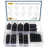 118 Pcs Vacuum Caps Assortment, 10 Sizes Rubber Vacuum Caps Kit,Vacuum Plugs Hose End Cap, for Carburetor, Manifold, Automotive, 3/16'' 5/16'' 7/32'' 1/4'' 5/32'' 3/8'' 1/8'' 1/2'' 5/8''