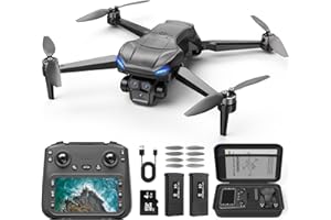 Naseto GPS Drone with 4k camera for adults,4.5’’ LCD Screen Controller, Brushless Motor, 60-Min Flight Time with 2 Batteries, SD Card Included, 5G FPV Quadcopter with Auto Return, Gift for Beginners