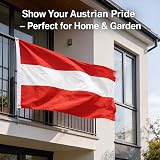 SHATCHI Austria Flag 5ft x 3ft Polyester with Brass Eyelets National Banner view 3