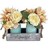 GBtroo Dining Table Decor - Rustic Coffee Table Decor with 2 Mason Jars - Table Centerpieces for Dining Room Decoration - Liv