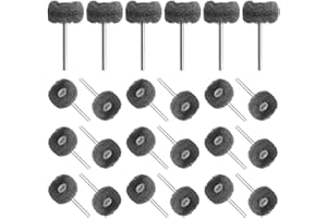 LOUZAGO 30 Pcs 60 Grit Abrasive Wheel, 1 Inch Buffing Polishing Wheels Polishing Deburring Wheels for Rotary Tools-1/8" Shank (Grey)