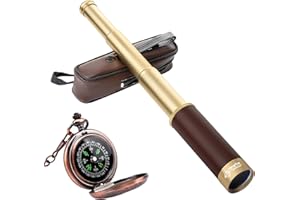 Laupha Retro Pirate Telescope Zoomable 25x30 Pocket Monocular Portable Collapsible BAK-4 Lens Captain Jack's Spyglass Handhel