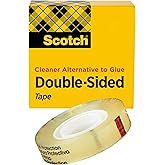 Scotch Double Sided Tape, Office and School Supplies for Arts and Crafts, Alternative to Scrapbooking Glue, 0.50 in. x 900 in