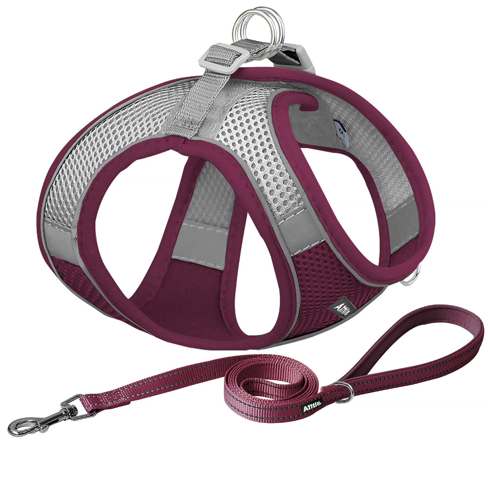 AIITLE Dog Harness, Christmas No-Pull Cat Harness with a Leash, Adjustable Reflective Puppy Vest Harness Escape Proof, Outdoor Walking, Running for Extra Small Dogs and House Cats Burgundy XXXS — image 1