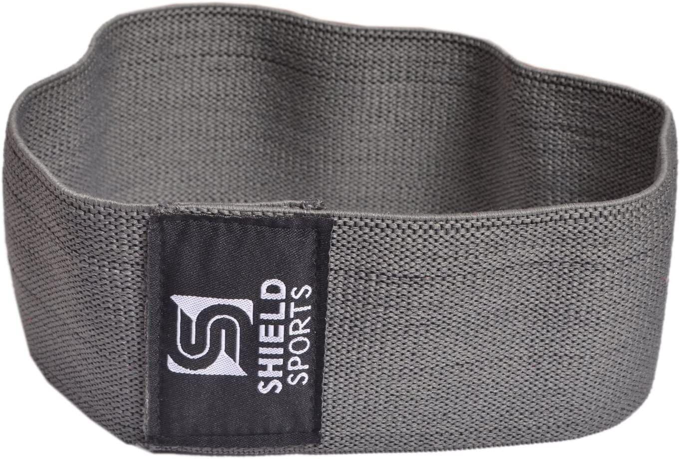 SHIELD SPORTS Hip Circle - Premium Glute Resistance Band - Hip Warm Up Activation Ideal Before Weightlifting (Gray, Medium)
