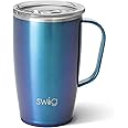 Swig Life 18oz Travel Mug with Handle and Lid, Cup Holder Friendly, Dishwasher Safe, Stainless Steel, Triple Insulated Coffee