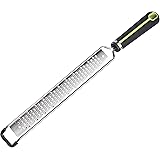 Amazon Basics Course Hand Grater with Stainless Steel Blade, Soft Grip Handle, Grey and Green