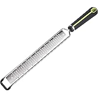 Amazon Basics Course Hand Grater with Stainless Steel Blade, Soft Grip Handle, Grey and Green