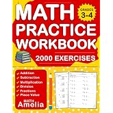 Math Workbook For Grades 3-4 With Addition, Subtraction, Multiplication, Division, Fractions, Place Value With Answers: Daily Math Practice Workbook ... Exercises | Math Worksheets For Grades 3-4