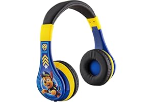 eKids Paw Patrol Wireless Bluetooth Headphones, For Kids, with Microphone Includes Aux Cord, Volume Reduced Foldable Headphones for School, Home, or Travel