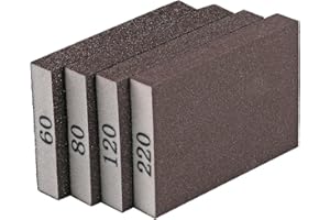4 Pack Sanding Sponge, Sanding Blocks 60/80/120/220 Grit Assortment, Sand Paper for Wood Furniture, Sander Pads, Washable and