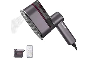 QUUEJENL Travel Steamer Iron for Clothes - 1000W Portable Mini Clothes Steamer, 8FT Power Cord, Collapsible Design, Travel College Dorm Home Essentials Steamer for Clothes (Purple)