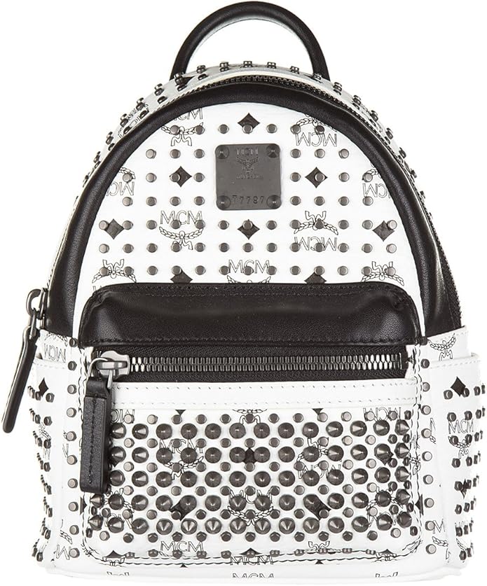 MCM Leder Rucksack Damen Tasche Schulrucksack Weiß Amazon.de Schuhe