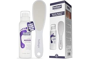 Footlogix Callus Softener and Foot File Kit – Professional-Grade At-Home Pedicure Solution for Dry, Rough Feet – 3.3 fl oz