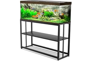EEURAO Aquarium Stand 55 Gallon，Metal Aquarium Stand 48.5" L x 14.9" W * 29.2" H, Turtle/Reptile Terrariums Table,Breeder Tank Stand,Easy to Assemble（with Full Size Screwdriver）